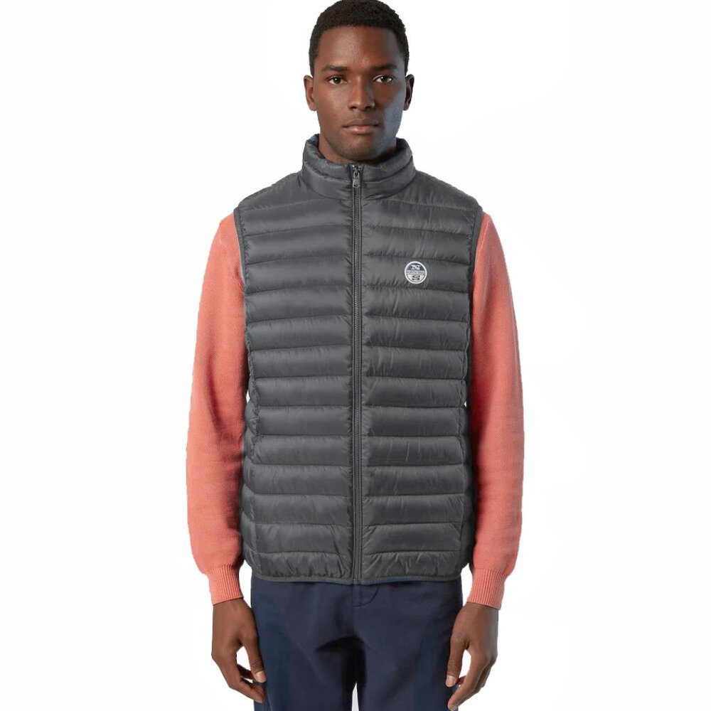 NEW $185 North Sails Crozet Vest! Gray Puffer  Recycled Ripstop  Repreve Padding